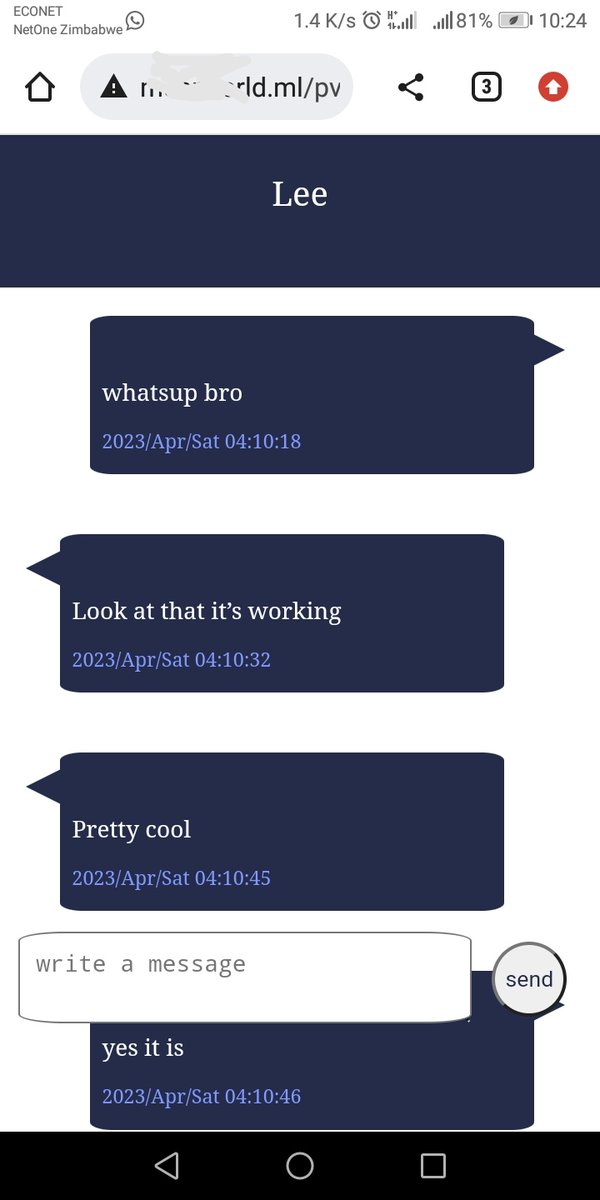 MearBonny's tweet photo. Made my own instant messaging app 😁to add more features, Inbox for link https://t.co/P3wcJOeEEv