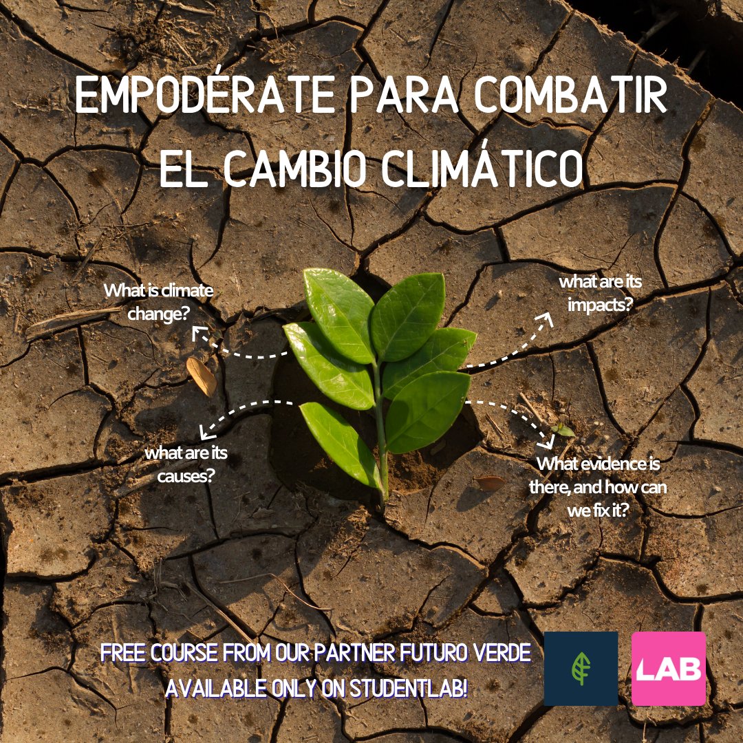 Sahra_Josephine's tweet image. Ready to combat #climatechange? 📷 Join our #freecourse &quot;¡Empodérate para combatir el cambio climático!&quot; on #StudentLAB.

Discover its impact and solutions! Make small changes to become an ambassador for the #environment 📷

📷student.canopylab.com/public/course-…