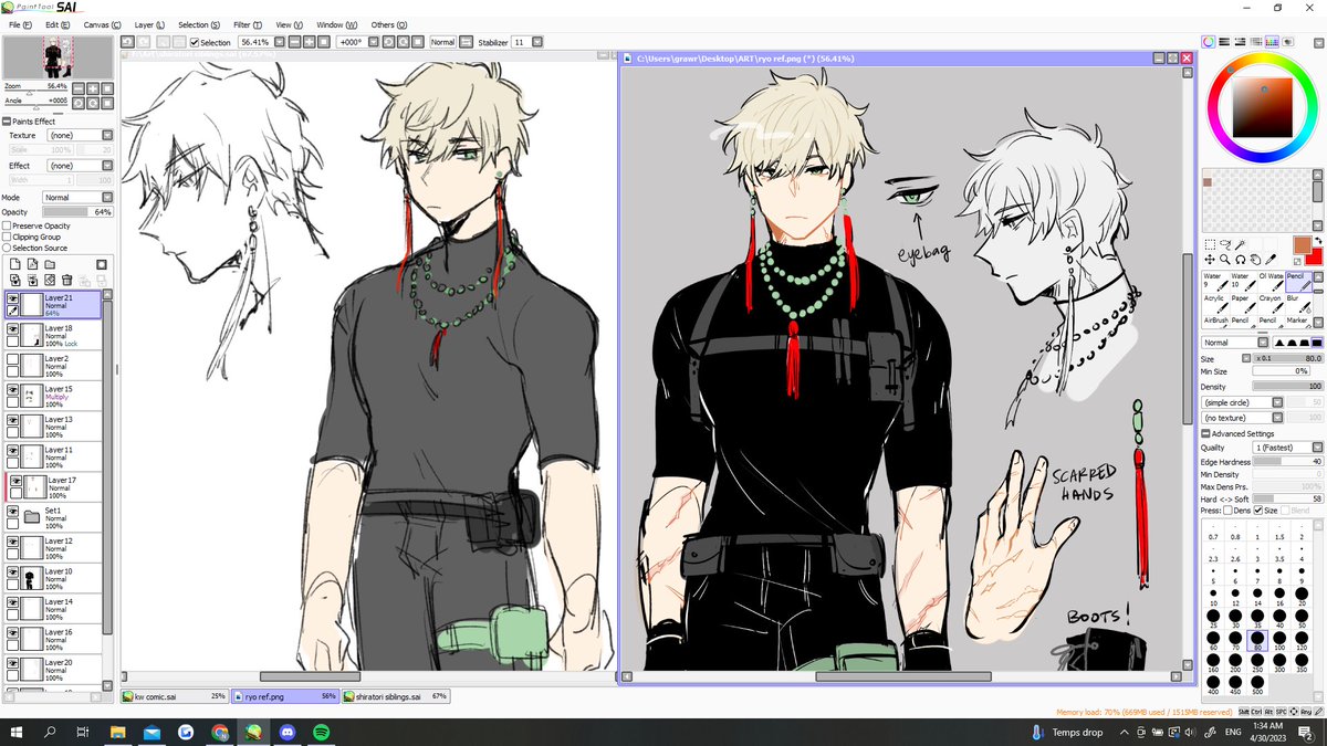 comes back to old oc draft a year later to redraw it