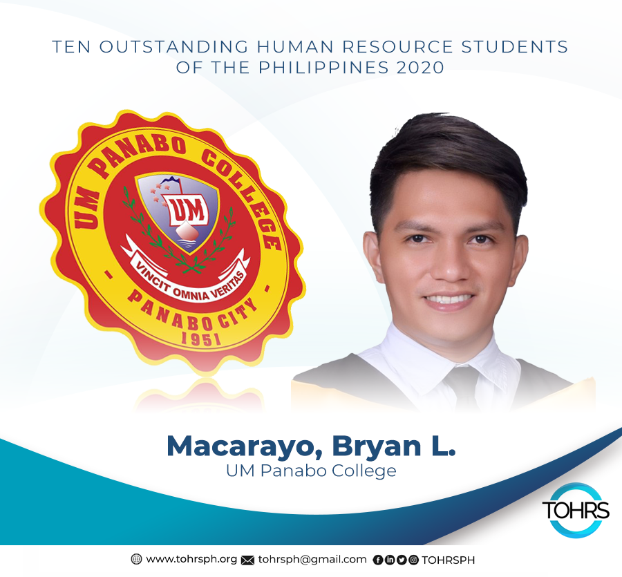 tohrsph's tweet photo. Bryan Lumagtad Macarayo - University of Mindanao Panabo College

#TOHRS2020 #HREAP https://t.co/OnAcAIENH0