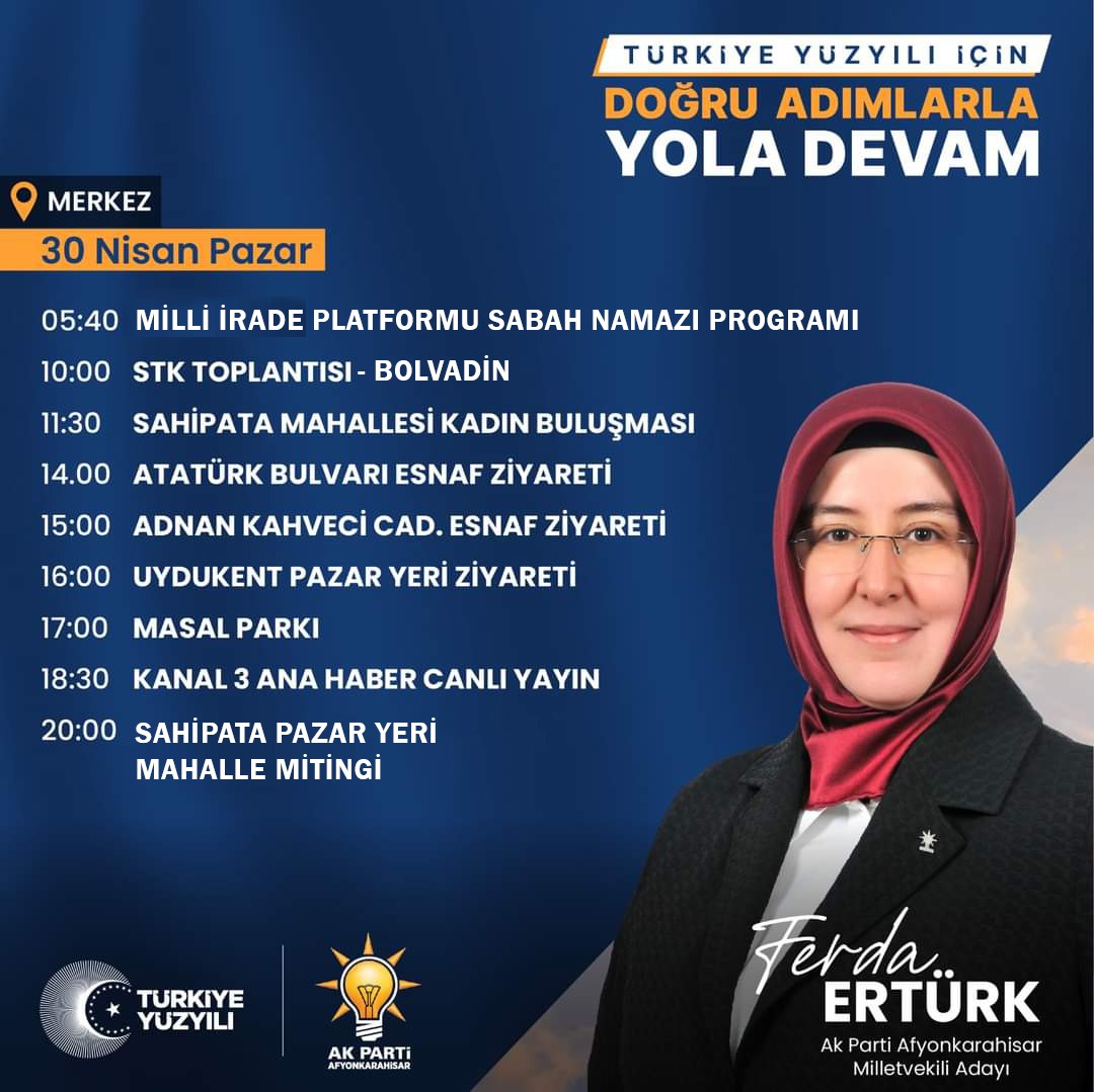 Av_FerdaErturk's tweet photo. 📍Merkez
Afyonkarahisar'ı karış karış gezerek hemşehrilerimizle kucaklaşmaya devam ediyoruz. Bugünkü rotamız 'Merkez' https://t.co/GAcIDtIB14