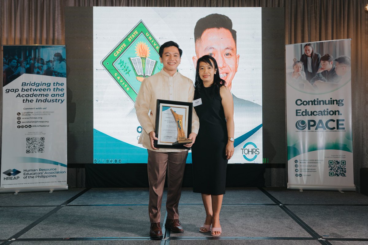 tohrsph's tweet photo. Vincent Robel Olipano - Cavite State University – Carmona

#TOHRS2020 #HREAP https://t.co/zgkh1v8BbM