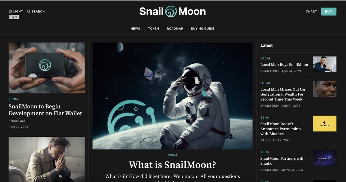 init4tek's tweet photo. @wizardofsoho Have you seen $SNM #snailmoon website?  incredible https://t.co/eoUoYt2AgZ https://t.co/OHxN4eV8CA
