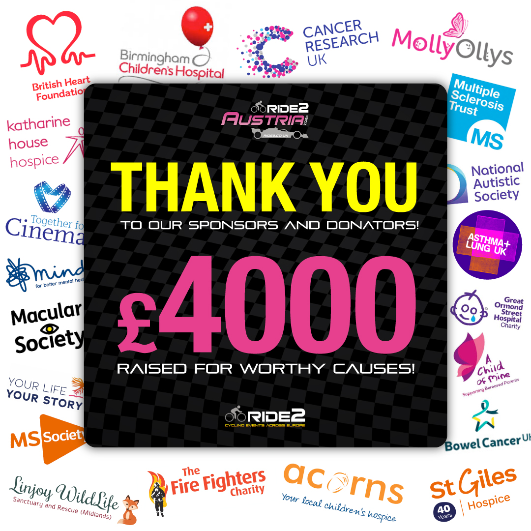 #thankyou for donating, now over £4000 raised for the 20 Charities we support…! ❤️🚴🏼‍♀️🏎🇬🇧🇦🇹

#cycling #cycle #cyclelife #fitness #health #charityevent #charity #charitychallenge #causes #nonprofit #donate #giving #justgiving #f1 #formula1 #formulaone #redbullracing #redbullring