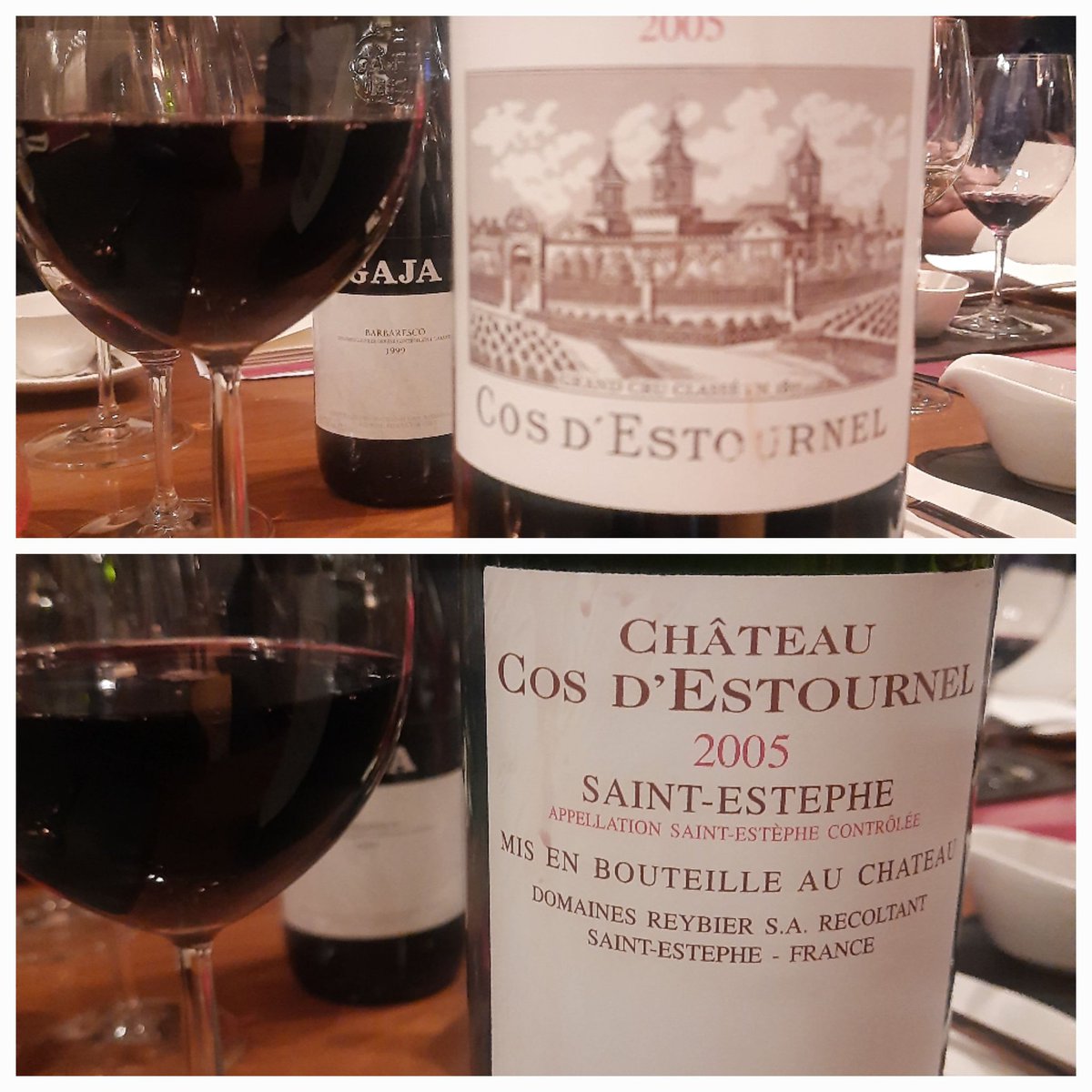 HiSubhasis's tweet photo. Cos d 'Estournel 2005! Served from a Magnum.  Bold, powerful with good acidity and fabulous tannins. Still young, has years on its side . Extremely good finish 
@CosdEstournel 
#bordeauxwine #leftbankwine #grandcruclasse https://t.co/3BvUmfMn8D