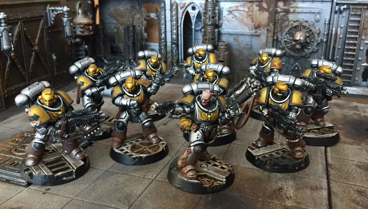 Getting hyped for #New40K and #Leviathan not sure whether to add the marines to my home brew knights exemplar (silver &amp; yellow dudes) or finally get the Celtic/Arthurian inspired green guys off the ground. Or even something new? #WarhammerCommunity #warhammer40000 #WarhammerFest