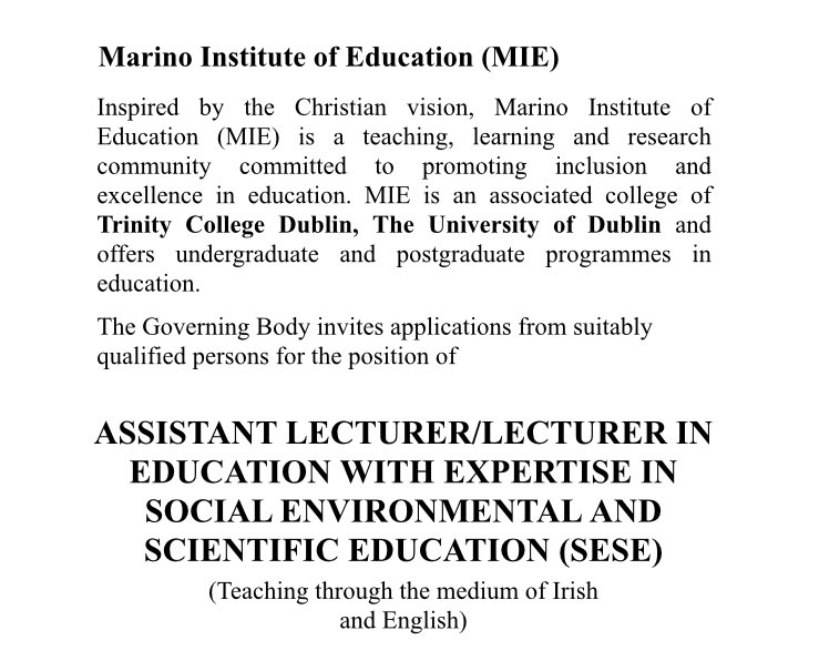 Come and join our SESE team! I did, 7 years ago, one of the best decisions I ever made. Beautiful campus, enthusiastic students, wonderful colleagues. A real community of learning and practice #inquiry #wonder #curiosity #jobfairy 

mie.ie/en/about_us/ca…