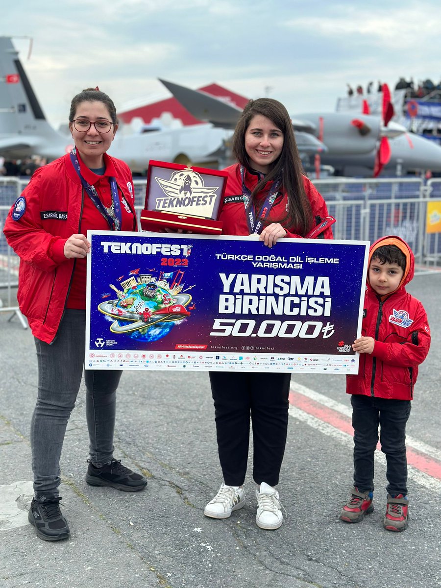SeymaSarigil's tweet photo. 2. Defa Türkçe Doğal dil işleme yarışması Türkiye 1. Si olmanın haklı gururu ile ödülümüzü aldık teşekkürler. 🥳❤ https://t.co/D6AHzBiUls