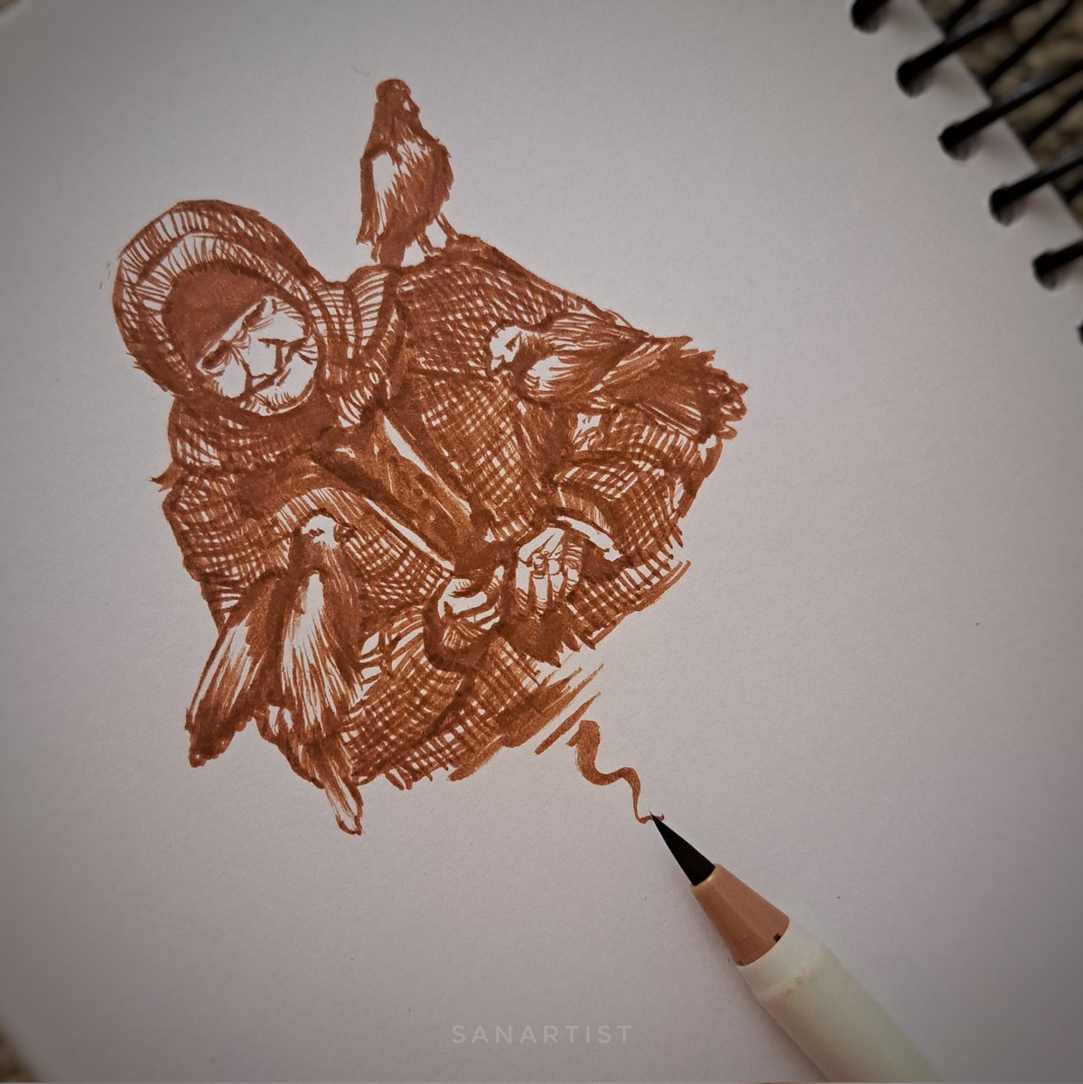 _sanartist_'s tweet photo. #inkdraw #softbrush #ink #sketchbook https://t.co/KXJPyqzisl