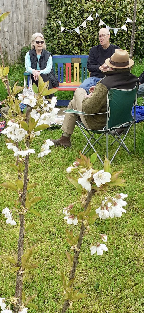 norris_group's tweet photo. The rain held off and we had a lovely picnic amongst the blossom. #blossomday #norrishill #communityorchard @NWLeics @NWLEnviro @LeicsCountyHall @UK_Orch_Network https://t.co/O5wuGXN9WR