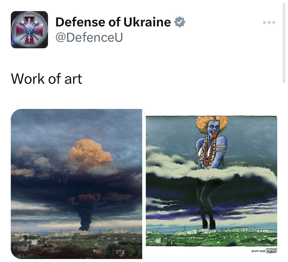 #shameonUkraine 
Is this is Work of Art to Mock community sentiment. Hope you will get what you have done.
May godess kali Saves people of Ukraine.
#Jai_maa_kali