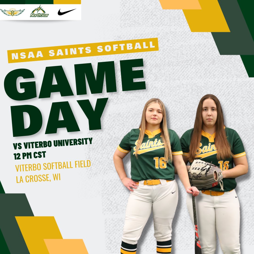 It’s the last Gameday of the regular season for the Saints Softball team‼️
⏰12 PM CST
🆚Viterbo University
📍La Crosse, WI
📊bit.ly/3AF0OlO- Game 1 Info
📺bit.ly/3u01eO1 - Live Stream
📺bit.ly/3n0AW0w - Live Stream
#LeaveOurLegacy #OneLastRide