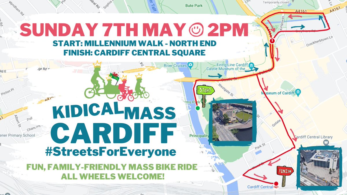 BikeWalkScoot's tweet photo. YES YES YES! Get your crowns ready to join #KidicalMass Global Action Days on SUNDAY 7TH MAY with @KidicalMassCDF fun, family mass bike ride in #Cardiff to demand #StreetsForEveryone in Wales! 🚲👑🗣️🌍✊🏴󠁧󠁢󠁷󠁬󠁳󠁿 https://t.co/6UQnRycDFH