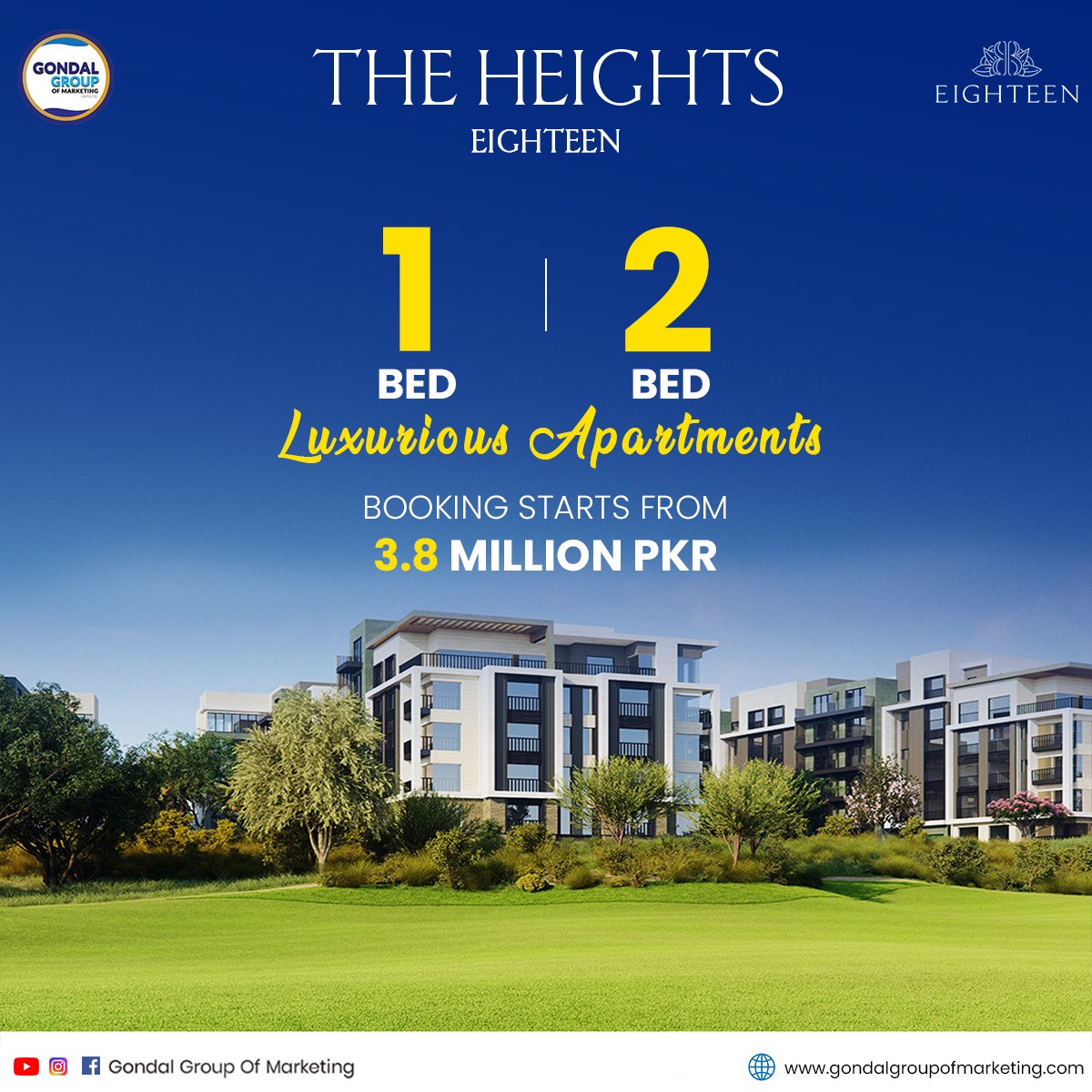 Gondal_pvt_ltd's tweet photo. Be a part of ultimate luxury lifestyle in 𝗘𝗶𝗴𝗵𝘁𝗲𝗲𝗻 𝗜𝘀𝗹𝗮𝗺𝗮𝗯𝗮𝗱

Book your exclusive fully fitted apartments today and invest in your future!

𝐅𝐨𝐫 𝐂𝐨𝐧𝐭𝐚𝐜𝐭 
Dial: 0333 1111539

#Eighteen #apartment #1bedapartment #2bed https://t.co/GYbfTEUSe0