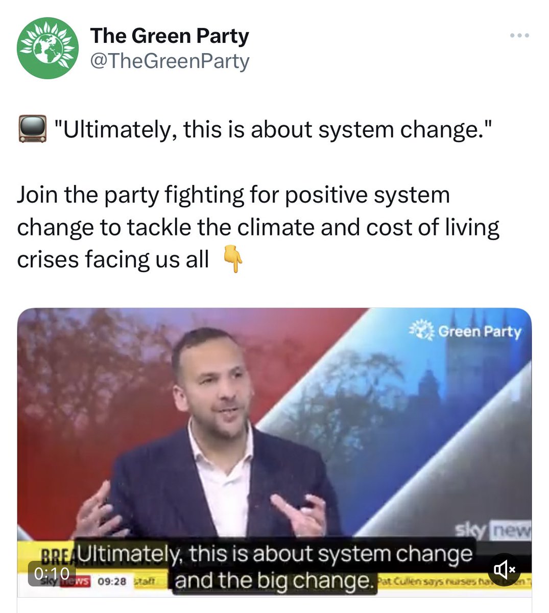 They said the quiet part out loud.

This is why the Green Party has been opposing new solar farms, wind farm infrastructure, rail lines, and carbon capture and storage.

They’re primarily motivated by a desire to destroy the market economy. Climate change is a secondary issue.