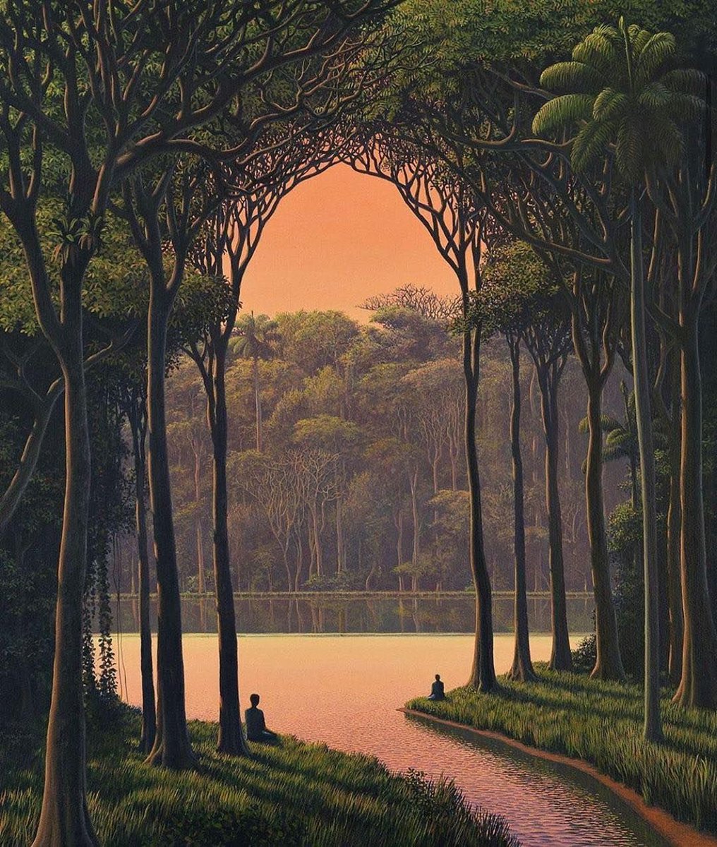AriadneAtNaxos's tweet photo. Tomás Sánchez // Cuban painter 

I just stumbled on this beautiful artwork! I don’t usually like landscapes but the height of these trees and the warm light has changed my mind. Absolutely stunning https://t.co/qORjween1s