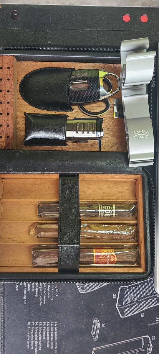 DBabeluck's tweet photo. Going to spend the afternoon with a buddy. This lineup should do nicely.
The middle one is a #FarmRolled Dominican from @privadacigar .
#Cigar https://t.co/NNJKJ0tebZ