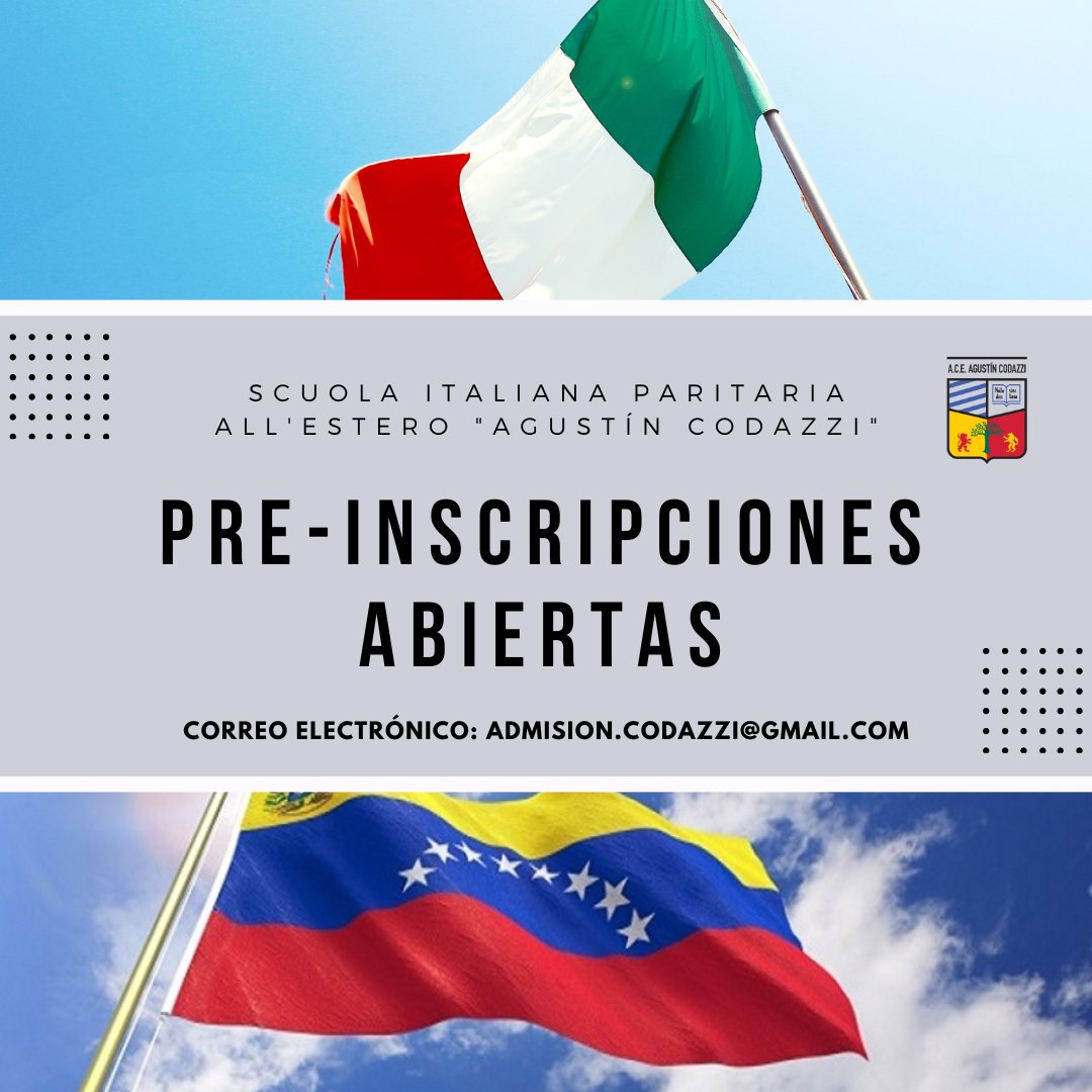 La planilla de preinscripción se solicita y consigna al correo: admision.codazzi@gmail.com