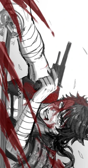 #リプきたキャラの顔を血塗れにする 大変お待たせ致しました!! 血濡れ男士お納めください!!