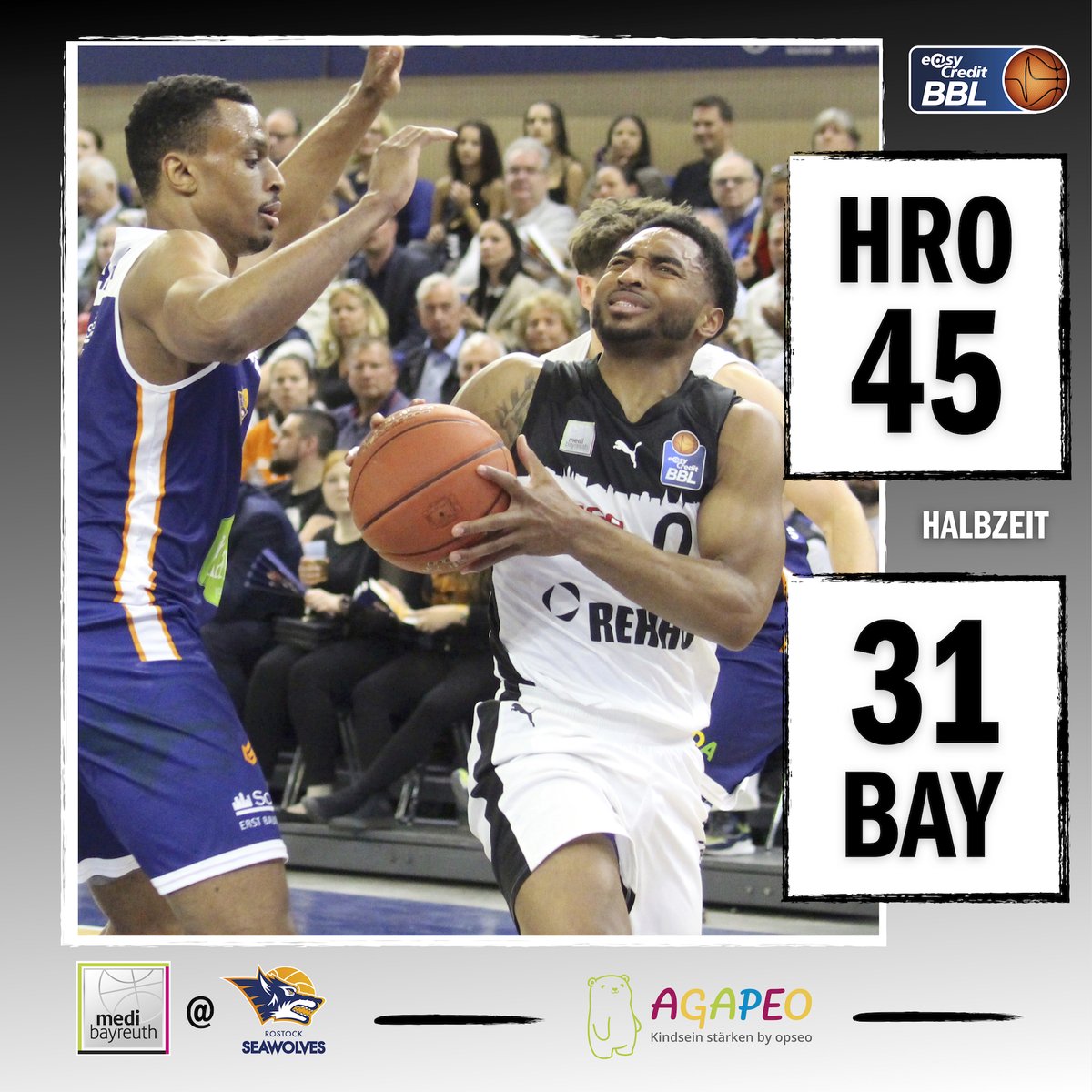 Wir finden im zweiten Viertel zwar etwas besser ins Spiel, liegen zur Pause aber weiterhin deutlich zurück. #gomedi #WeAreMedi #BAYHRO #StrongerTogether #BayreuthOhneGewalt