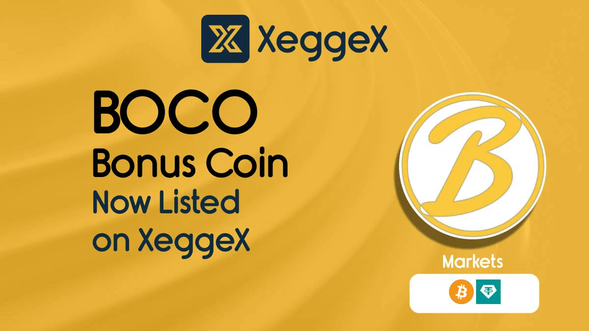 xeggex's tweet photo. Announcing the New Listing of Bonus Coin (BOCO)
Available markets: BOCO/BTC, BOCO/USDT
https://t.co/MbdKknaIPy
@boco_cash #XeggeX #newlistings #BOCO #BTC #USDT https://t.co/SFyD0KMxXg