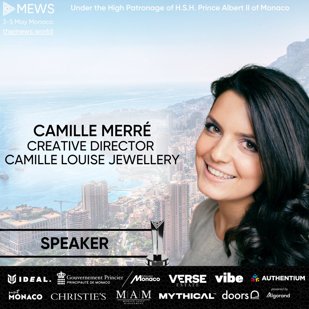 MewsAwards's tweet photo. MEWS Speaker 2023: 
Camille Merré is an award-winning #entrepreneur, chief metaverse officer, artist and with expertise on emerging technologies (#XR &amp; #Web3) and #luxury🙌

@C_LJewellery https://t.co/yDKncKP0Nd