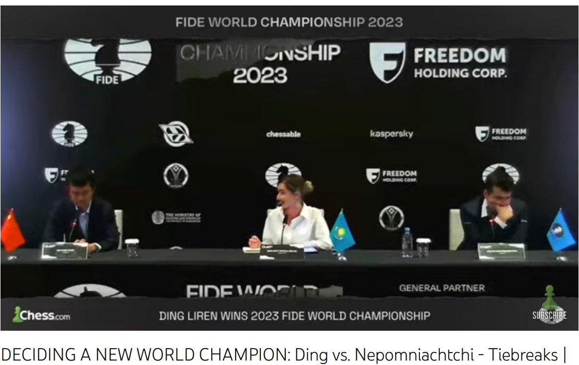 yullbei's tweet photo. Nepo sitting longer in the post interview than in all today tie break game altogether... #DingLiren #ChessWorldChampionship #JuaraCatur https://t.co/rnsTDqIY6w