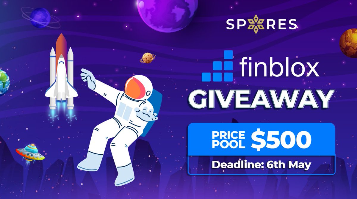 Spores_Network's tweet photo. 🎉 SPORES X FINBLOX GIVEAWAY CAMPAIGN 🎉
Retweet about @finblox #IDO on #SporesLaunchpad to win up to $500!!!
🏆 Prize Pool: $500 worth of $FBX
🔥 Complete simple #Gleam task to win: https://t.co/HyjKvpWnQ3
👉 Deadline: 14th May 2023
#crypto #giveaway #airdrop #ERC20 #superapp
DON'T MISS THE CHANCE TO BECOME THE WINNER! ⚡️⚡️