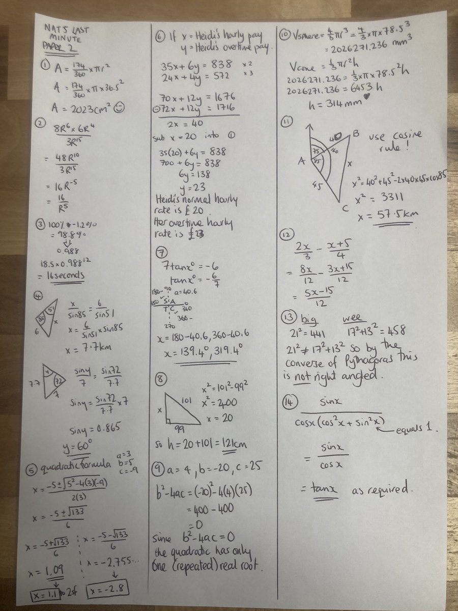 ⭐️National 5 Maths teachers ⭐️ 
⭐️National 5 Maths students ⭐️ 

If you’re looking for some new revision stuff before this week’s exam here is  a set of last minute Practice Papers from me (with rough worked solutions…hopefully not too many errors in there)! 

Please share ❤️