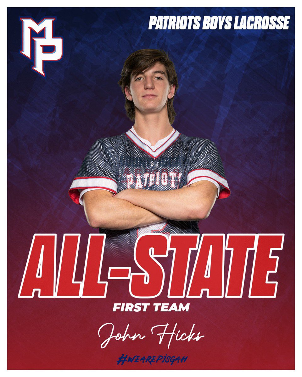 🚨 𝐀𝐋𝐋 𝐒𝐓𝐀𝐓𝐄 𝐀𝐖𝐀𝐑𝐃𝐒!

Congratulations to John Hicks ('24) for making 1st-Team All-State. 

#WeArePisgah | #BuildALegacy