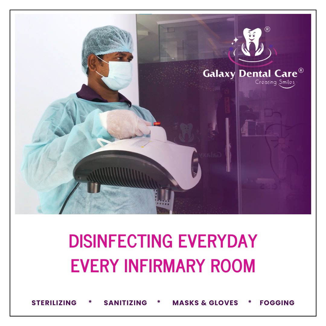 GalaxyDental_'s tweet image. Disinfecting every and every infirmary room. Strict covid protocols at our dental clinic.

#CovidProtocols #CovidPrecautions #Covid #WearMask #Disinfection #GalaxyDentalCare #CreatingSmiles #Kondapur #DentalHealth #OralHygiene