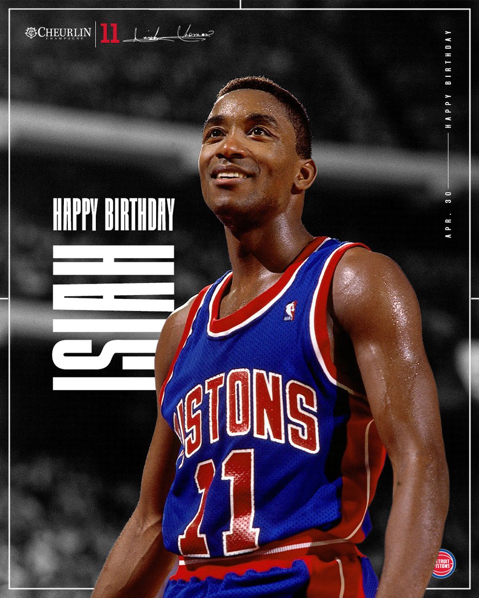 DetroitPistons's tweet photo. Wishing a very happy birthday to @IsiahThomas! Here's to another year of greatness 🍾

@Cheurlin1788 | #Pistons https://t.co/k55hq04scY