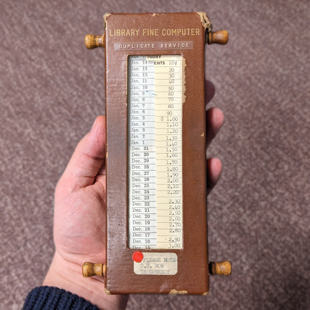 Look what we found! 👀 This vintage “Library Fine Computer” became even more of a relic when we eliminated late fines last year: tpl.ca/finesfree