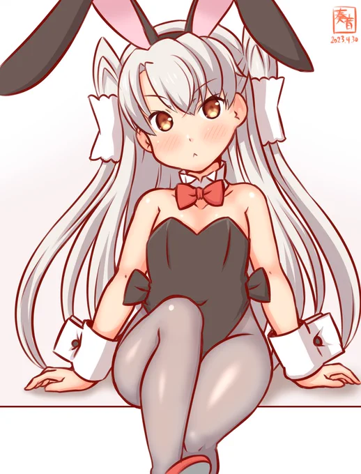 「あら、島風元気? えっ、なに競走…?  しないわよ!夜だし!」  #艦これ版真剣お絵描き60分一本勝負_20230430 #天津風