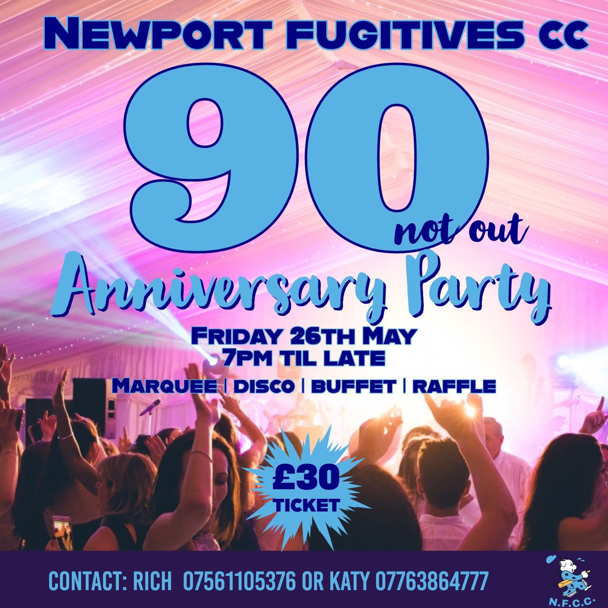 FugettesNewport's tweet photo. Tickets available! Bring a table of friends to help us celebrate being #90NotOut ๐๐ https://t.co/aMQymdl7qN
