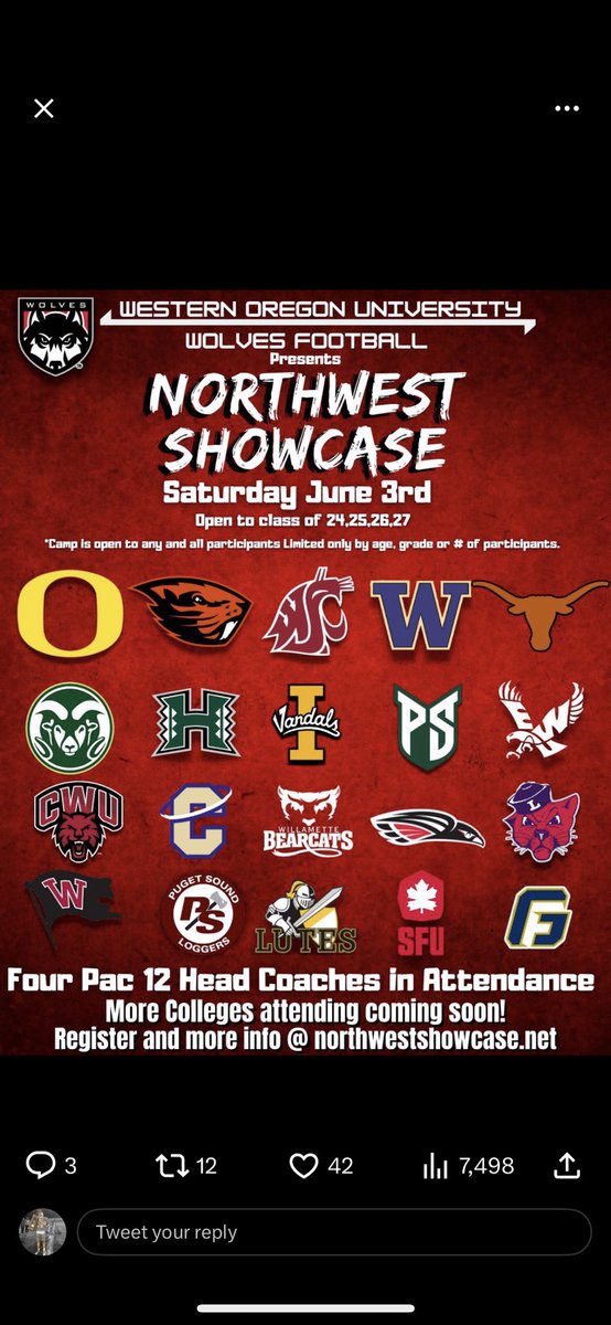 I will be at <a href="/THENWSHOWCASE/">Northwest Showcase</a> 6/3/23

<a href="/jakewhitman/">Jake whitman</a> <a href="/smoovemova/">Coach Derrick Watson</a> <a href="/CoachWesNurse/">Wes Nurse</a> <a href="/CoachMalone18/">Jordan Malone</a> <a href="/CoachMorrell3/">Chuck Morrell</a> <a href="/coach_minaya/">PJ Minaya</a> <a href="/Zach_Willis45/">Zach Willis</a>