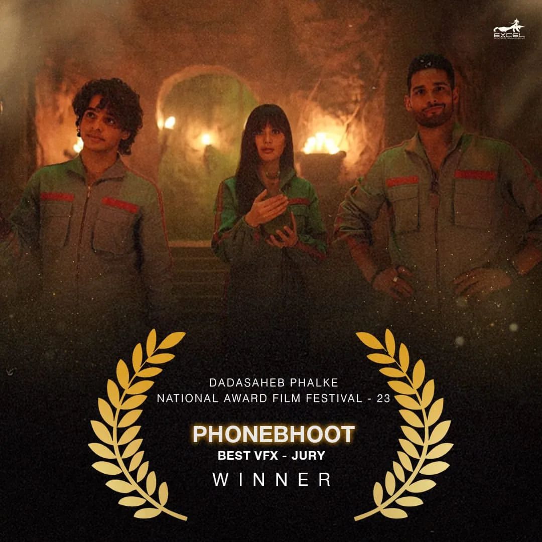Achievement alert..... #Phonebhoot won national award (Dadasaheb Falke) for best VFX movie