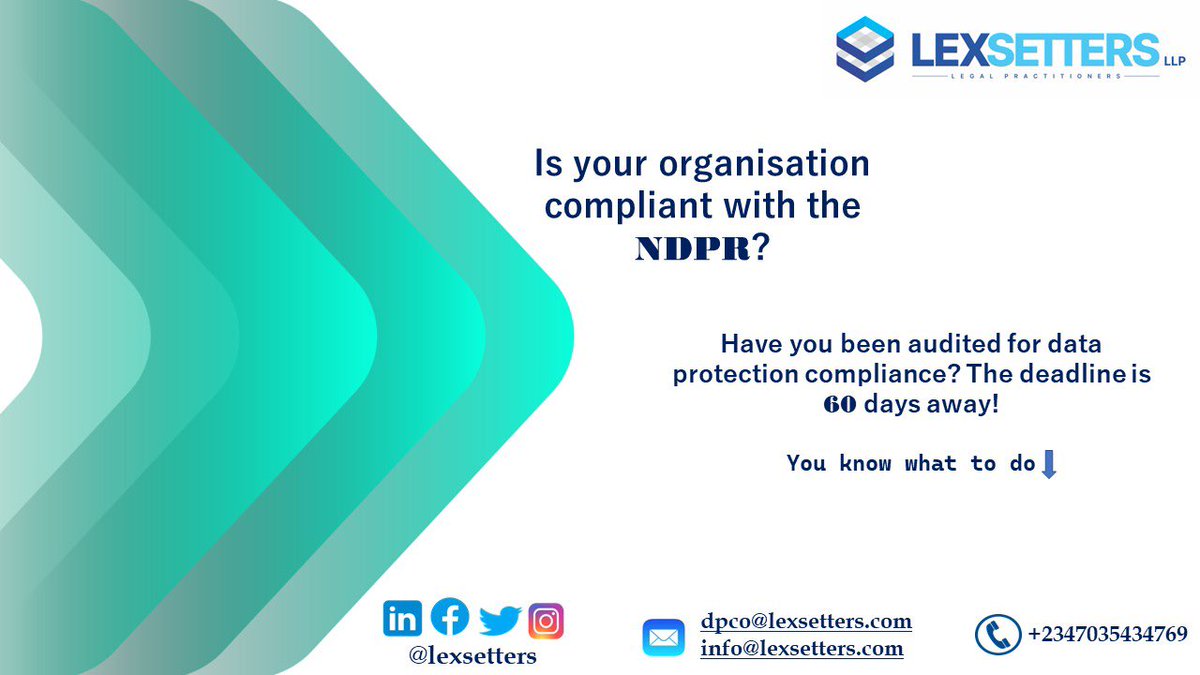 lexsetters's tweet image. The deadline is nearer than you thought. 
#dataprivacy #dataprotectionaudit #DPCO
