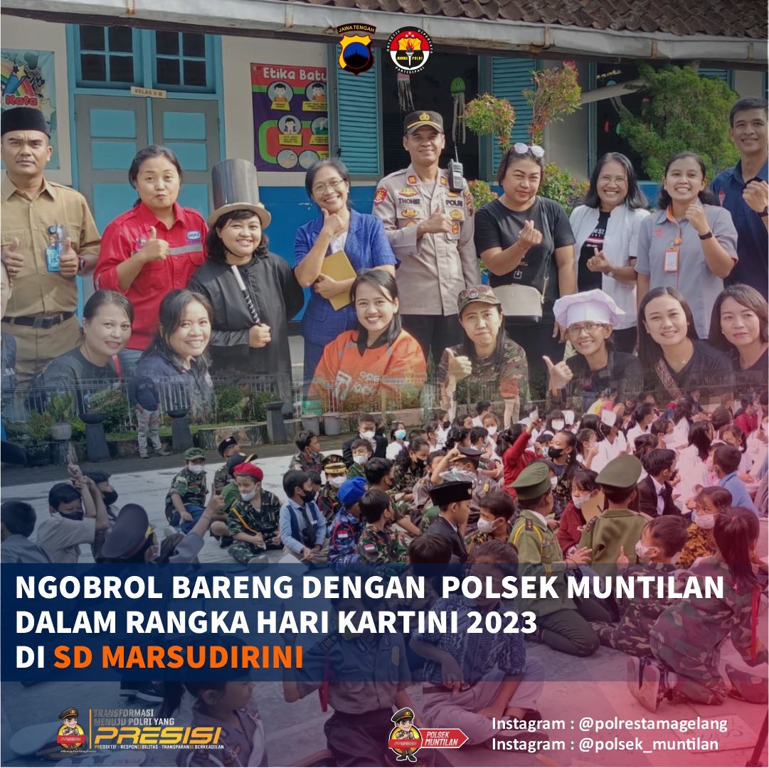 GandringWsp's tweet photo. Kapolsek Muntilan Polresta Magelang AKP ABDUL MUTHOHIR,SH,MH menjadi Nara sumber dalam peringatan hari Kartini di SD Marsudirini Muntilan Magelang https://t.co/XcgfrmBLnC