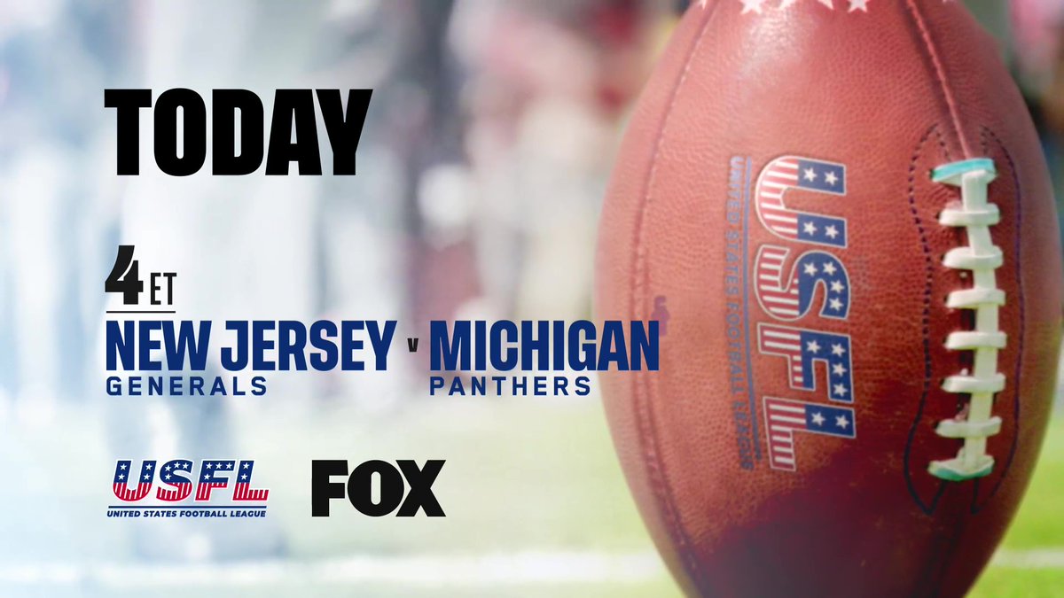 FOX5Atlanta's tweet photo. THIS AFTERNOON
4PM #USFL
#USFLGenerals vs #USFLPanthers
#USFLonFOX https://t.co/cCRFeHCB5o