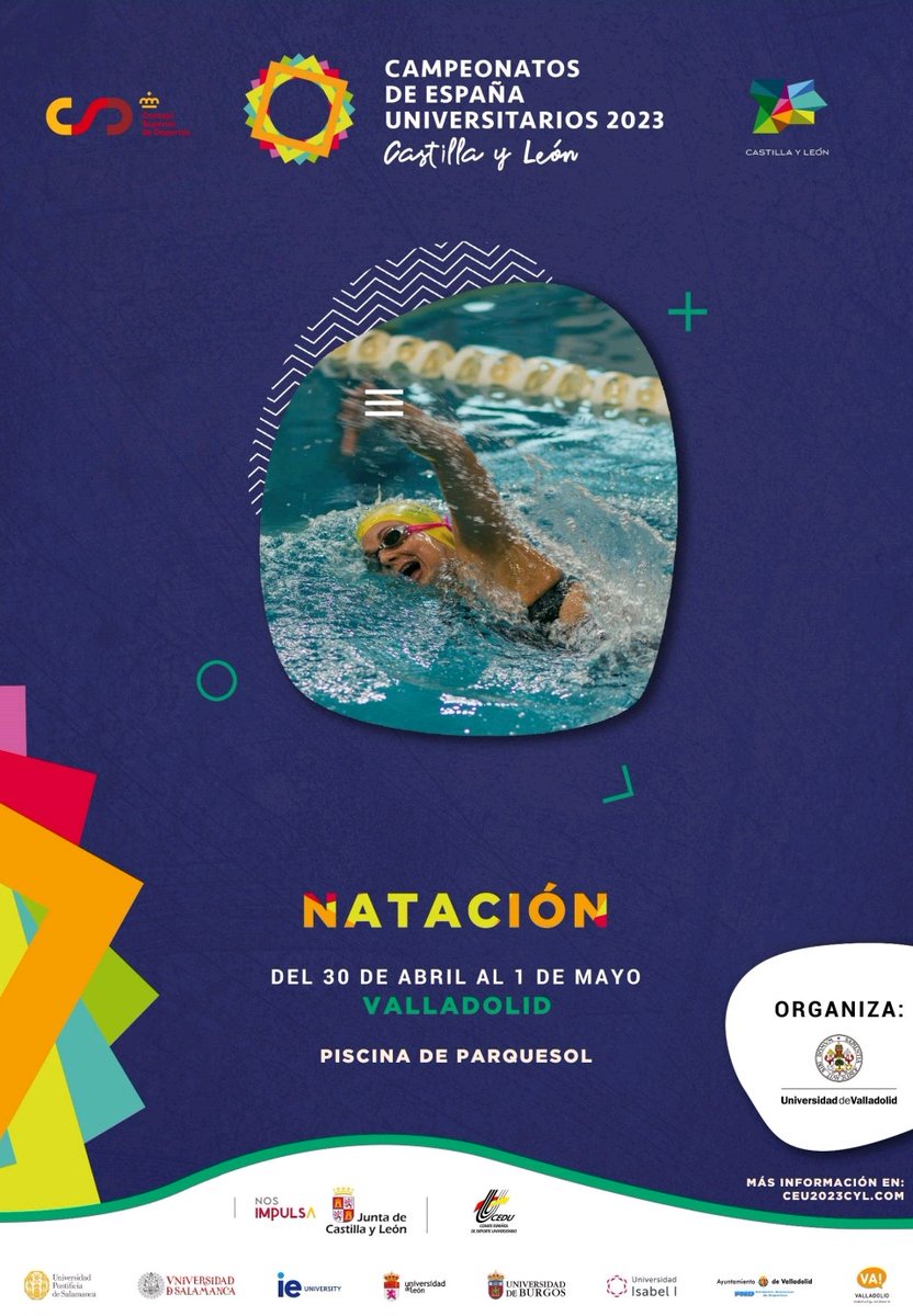 EsportsUPC's tweet photo. #CEU23 I Avui i demà tenim el Campionat d'Espanya Universitari de #Natacio 🏊♂️
📍 Valladolid
💪Molta sort als i les nostres representants de @la_UPC!🍀
#EsportsUPC #upc #movemlaupc @CdE_UPC @esportcatuni @d_eebe @DelegESEIAAT @DEFIB_upc https://t.co/azbsQcfY4Y