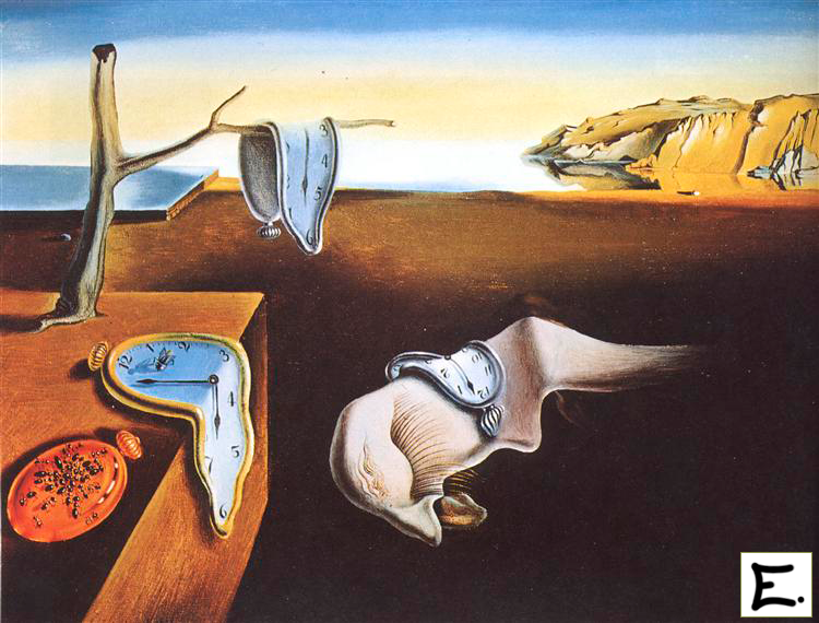 evaabril03's tweet photo. A la derecha, "Los relojes blandos" de Salvador Dalí. A la izquierda, una reinterpretación de la misma obra por la IA, Dall-e2. ¿Qué es arte? ¿La expresión del  mundo interior del artista o la interpretación de un algoritmo? #mediacionesculturales @umh3600 https://t.co/sj9vTe2IVC