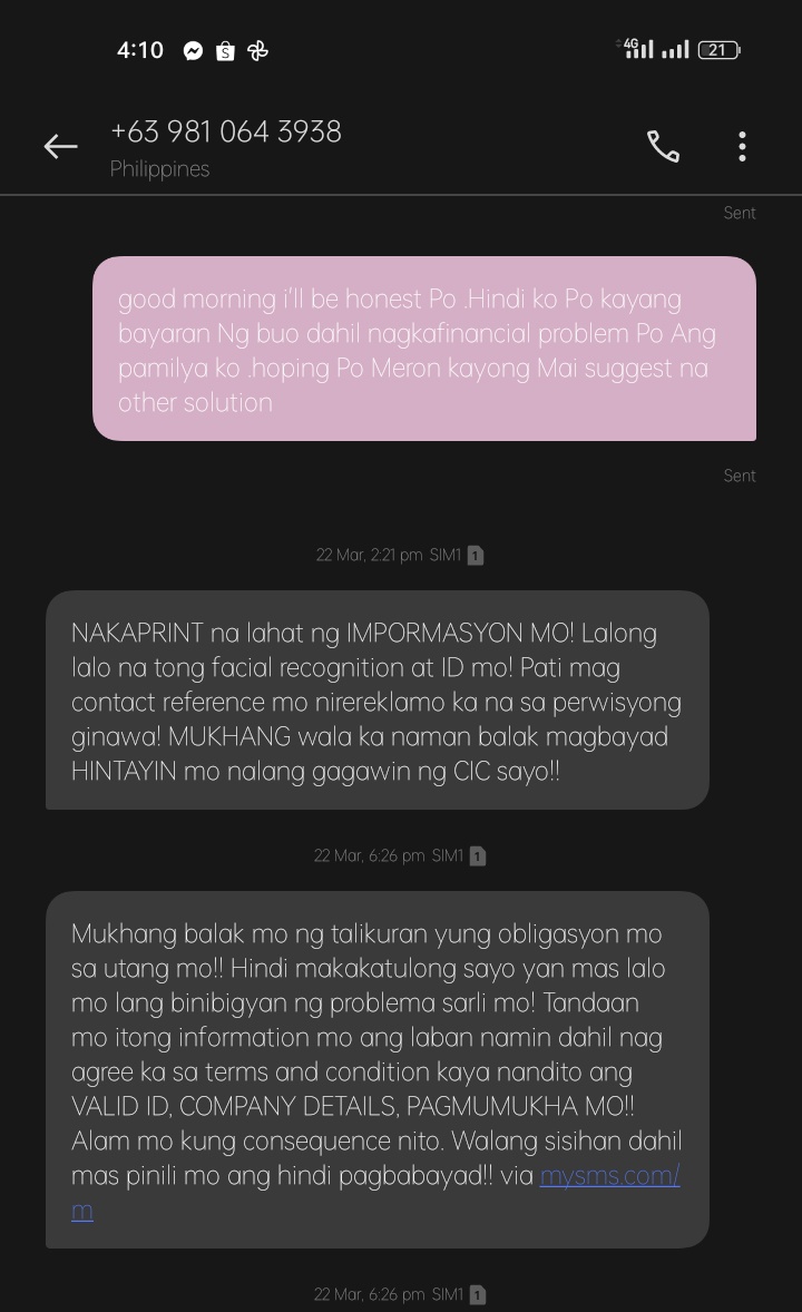LexaAnn7's tweet photo. ilan lamang ito sa mga text na natanggap ko mula sa mapang abusong mga online lending app

#FightOnlineLoanSharks
#UOVM @senatePH @IdolRaffyTulfo @WinGatchalian74 @SenGracePOE @Cynthia_Villar https://t.co/ffDm98ZmVX