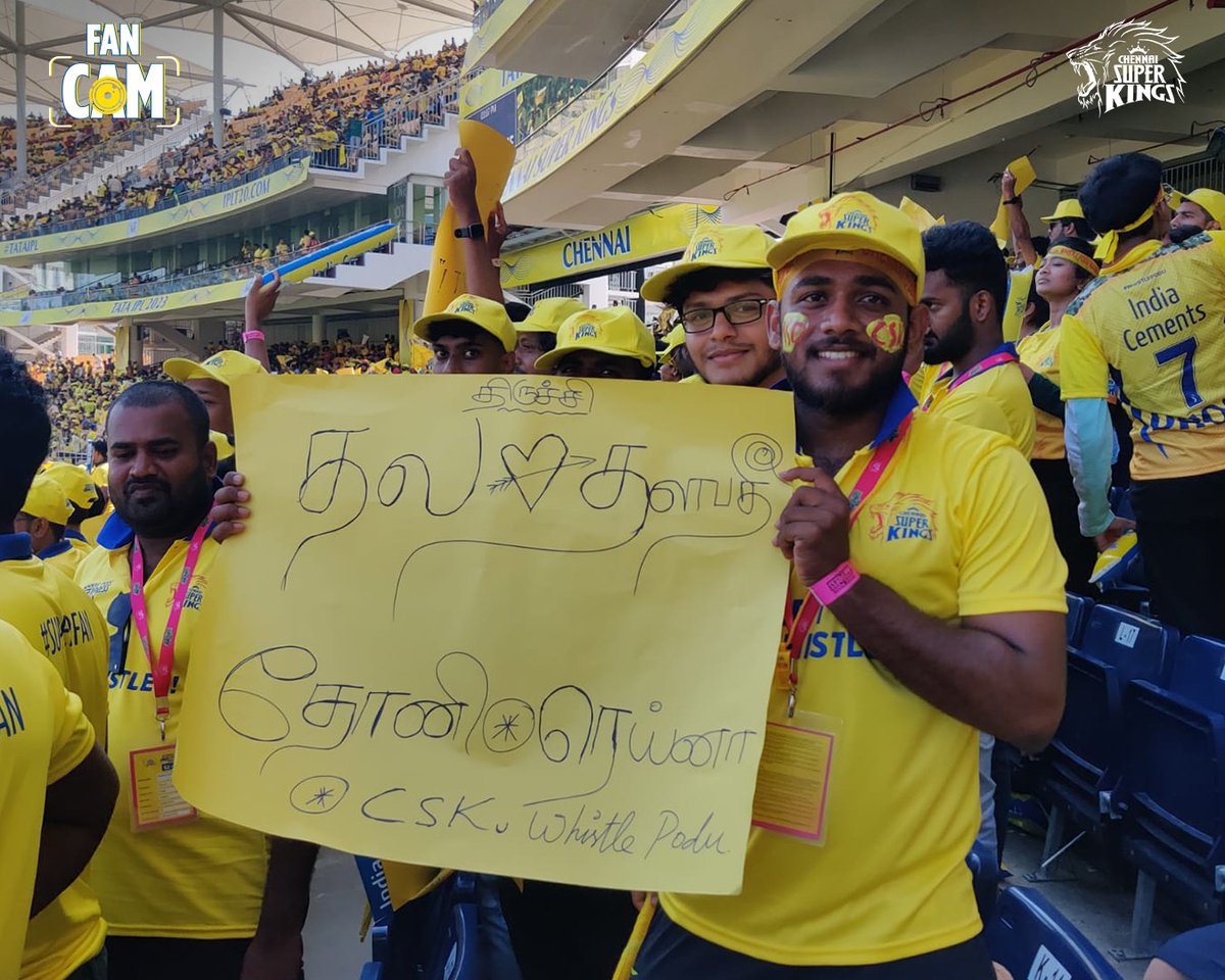 ChennaiIPL's tweet photo. The Superfans have arrived from 5 cities 🥳

All in readiness #WhistlePoduExpress #CSKvPBKS 🦁💛 https://t.co/gQNhT97kzN