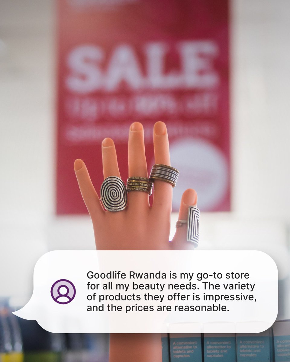 goodliferwanda's tweet photo. Thanks for the feedback 🤗

Just a reminder that we offer only the best at @goodlife_rw!

Come shop with us today! https://t.co/Bu697wzTSO