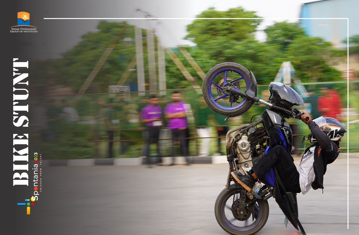 svietofficial's tweet photo. #BikeStunts to Remember: Our Daredevil Performers Steal the Show during Spontania'23.

#livemusic #culturalexperience #SVGOI #Sviet #spontania #culturalevent #events #talent #SVCP #engineering #bestcollege #games #dance #modeling #singing chandigarhlife https://t.co/tpUvleu8PK
