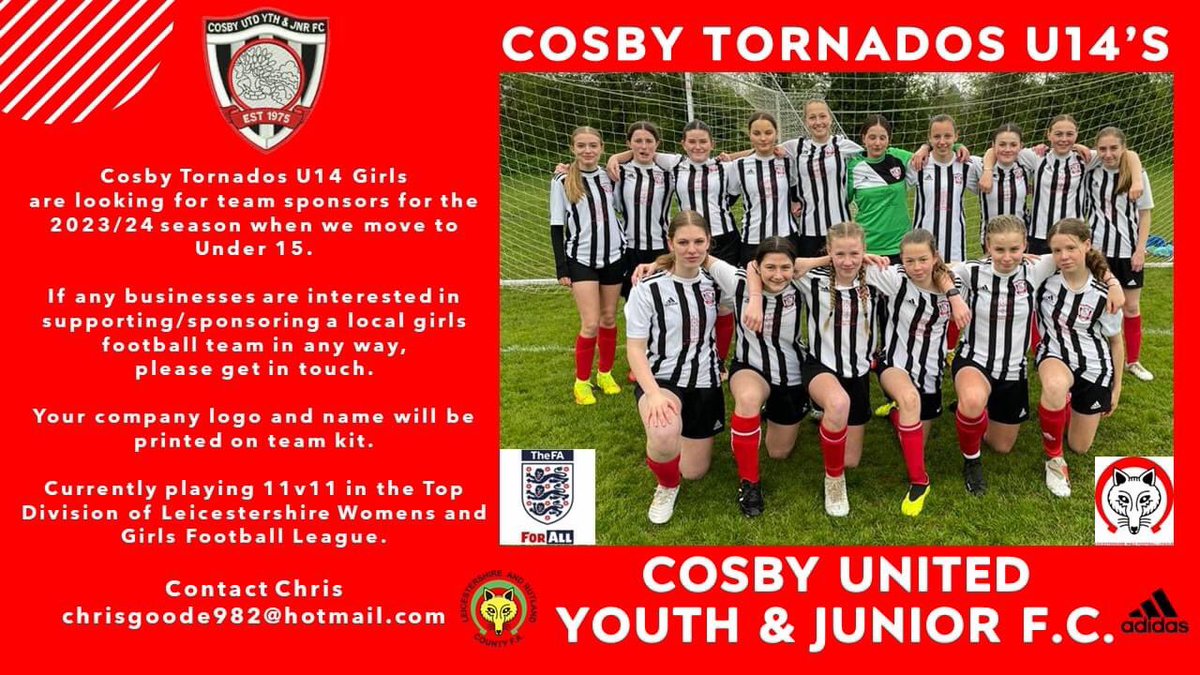 cosbyutdyouth's tweet photo. Cosby Tornados U14 Girls are looking for Team Sponsors for when they move to U14 for the 2023-24 season.
Please contact @Goode76 for more details
chrisgoode982@hotmail.com https://t.co/TJlVnRAOdM