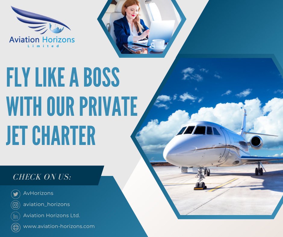 AvHorizons's tweet photo. #FlyLikeABoss #PrivateJetCharter #LuxuryTravel #SeamlessExperience #ComfortableJourney #BusinessTravel #PleasureTravel #JetSetLife #TravelInStyle #PrivateJets #JetCharter #Aviation #TravelGoals #Wanderlust #TravelMore #TravelAddict #TravelAwesome #TravelNow #TravelDudes https://t.co/NZBUkVf4Oe