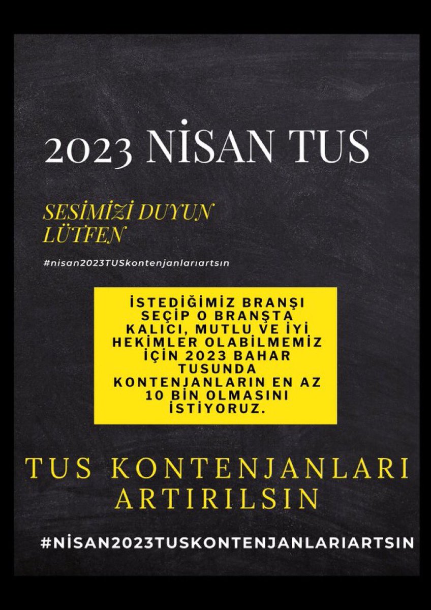 drcansut's tweet photo. @drfahrettinkoca En az 10 bin kontenjan talep ediyoruz #nisan2023TUSkontenjanlarıartsın @drfahrettinkoca @RTErdogan @tcbestepe @sbuedutr @YuksekogretimK @saglikbakanligi @fatihaltayli https://t.co/xax2PLWqQr