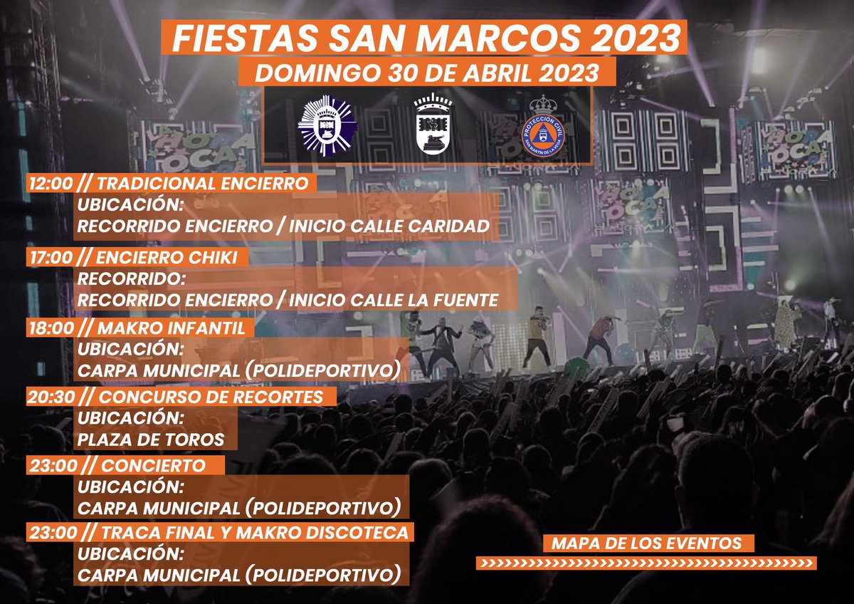 PCivil_SMVEGA's tweet photo. Buenos días, hoy 30 de abril, estaremos presentes en los siguientes eventos de #sanmarcos2023.
Ante cualquier problema o necesidad que puedas tener, dirígete a nuestro personal o a @PoliciaSMVega
#lasprotescuentan #SanMarcos https://t.co/rgby3TSO50